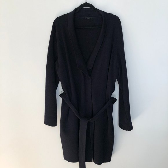 EUC - COS Dark Navy Wool Wrap Sweater or Coat